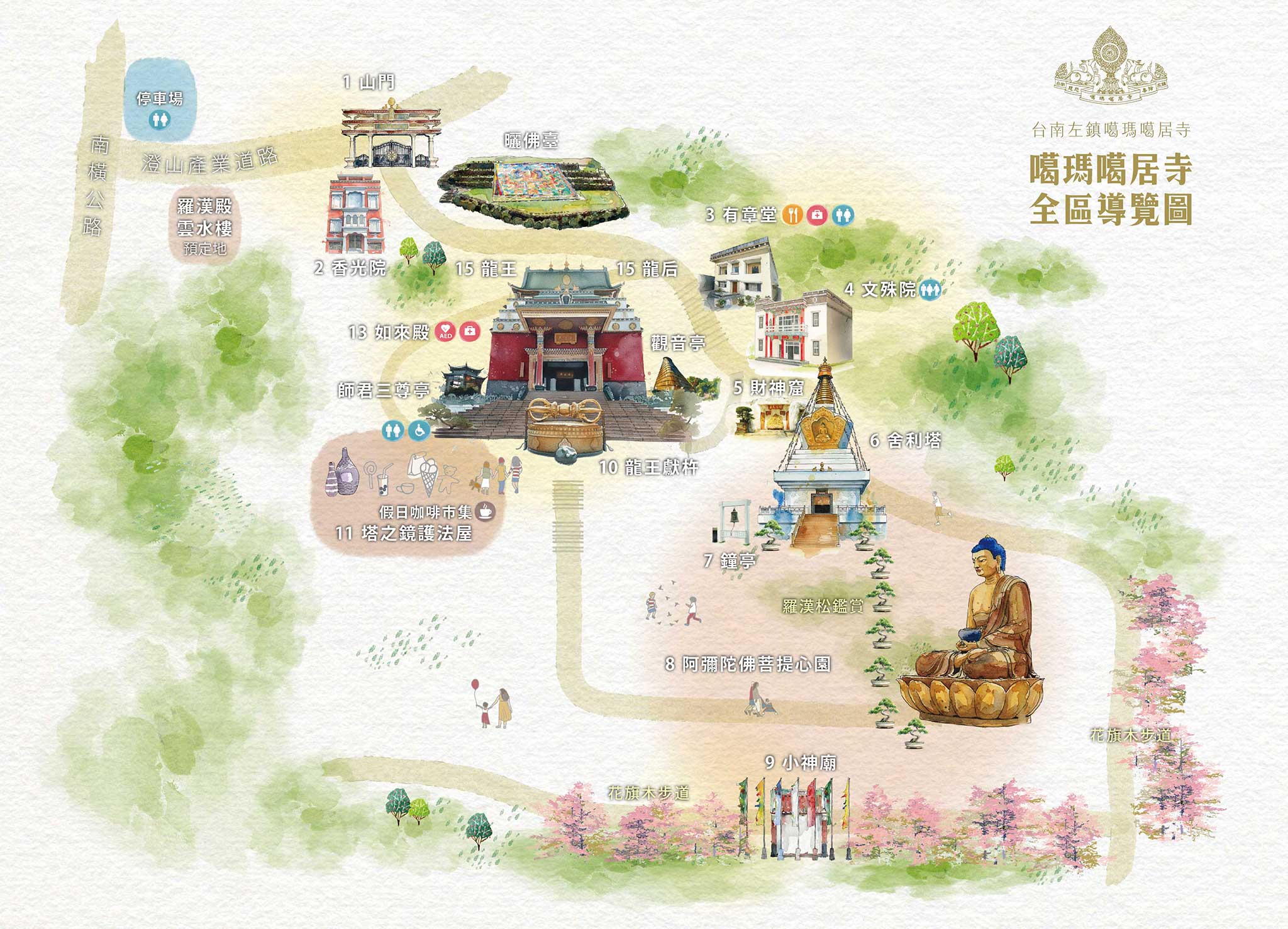 噶瑪噶居寺全區導覽圖